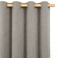 Charcoal and Ivory Classic Houndstooth Grommet Curtain Panel
