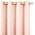 Soft Blush Vintage Floral Sprig Grommet Curtain Panel