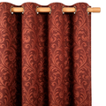 Heirloom Rust Vintage Damask Grommet Curtain Panel