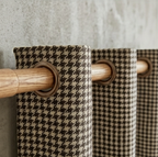 Charcoal and Ivory Classic Houndstooth Grommet Curtain Panel
