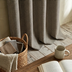 Charcoal and Ivory Classic Houndstooth Grommet Curtain Panel