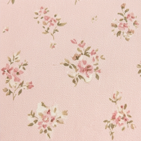 Soft Blush Vintage Floral Sprig Grommet Curtain Panel