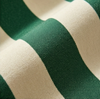 Deep Emerald and Muted Ivory Tailored Stripe Grommet Curtain Panel