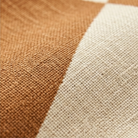 Warm Terracotta and Muted Ivory Harlequin Grommet Curtain Panel