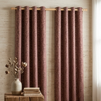 Vintage Mauve and Warm Taupe Damask Grommet Curtain Panel