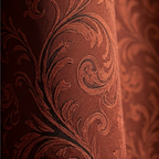 Heirloom Rust Vintage Damask Grommet Curtain Panel